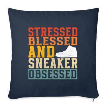 Sneakerhead Sneaker Collector - Sofa pillowcase 17,3'' x 17,3'' (45 x 45 cm) - navy - Front