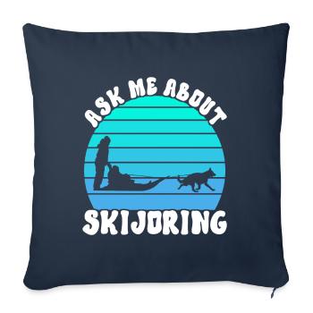 Sledding Sled Dogs - Sofa pillowcase 17,3'' x 17,3'' (45 x 45 cm) - navy - Front