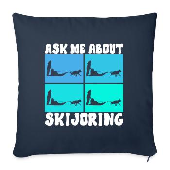 Traîneau Chiens de traîneau - Housse de coussin décorative 45 x 45 cm - bleu marine - Devant