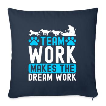 Sledding Sled Dogs - Sofa pillowcase 17,3'' x 17,3'' (45 x 45 cm) - navy - Front