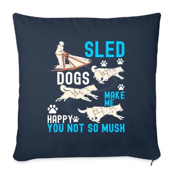 Sledding Sled Dogs - Sofa pillowcase 17,3'' x 17,3'' (45 x 45 cm) - navy - Front