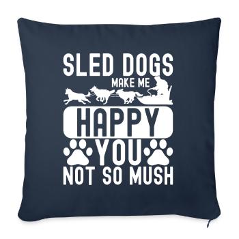 Traîneau Chiens de traîneau - Housse de coussin décorative 45 x 45 cm - bleu marine - Devant