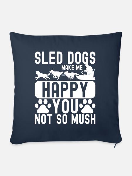 Schlittenfahren Schlittenhunde - Sofakissenbezug 45 x 45 cm - Navy