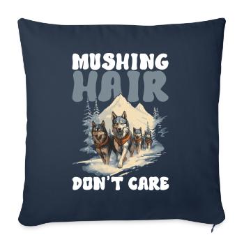Sledding Sled Dogs - Sofa pillowcase 17,3'' x 17,3'' (45 x 45 cm) - navy - Front