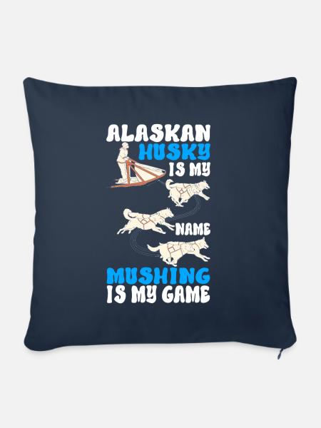Schlittenfahren Schlittenhunde - Sofakissenbezug 45 x 45 cm - Navy
