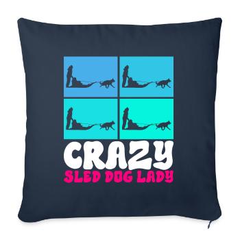 Traîneau Chiens de traîneau - Housse de coussin décorative 45 x 45 cm - bleu marine - Devant
