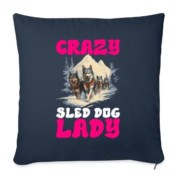 Traîneau Chiens de traîneau - Housse de coussin décorative 45 x 45 cm - bleu marine - Devant