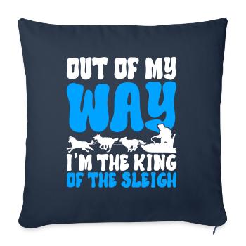 Traîneau Chiens de traîneau - Housse de coussin décorative 45 x 45 cm - bleu marine - Devant