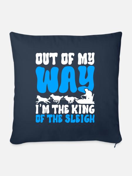 Schlittenfahren Schlittenhunde - Sofakissenbezug 45 x 45 cm - Navy