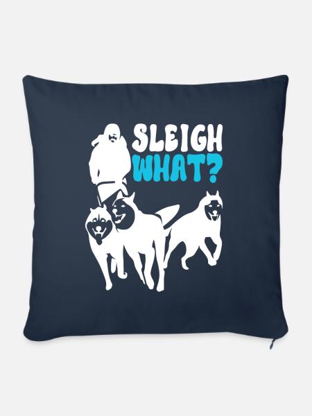 Schlittenfahren Schlittenhunde - Sofakissenbezug 45 x 45 cm - Navy