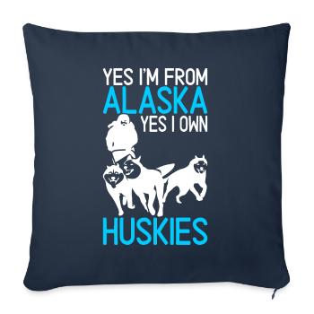 Traîneau Chiens de traîneau - Housse de coussin décorative 45 x 45 cm - bleu marine - Devant