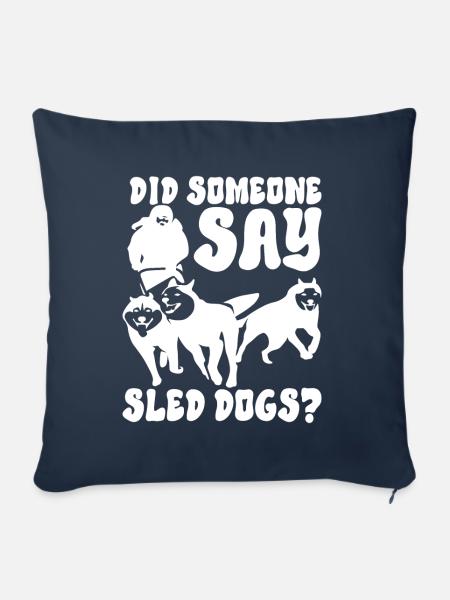 Schlittenfahren Schlittenhunde - Sofakissenbezug 45 x 45 cm - Navy