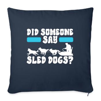Traîneau Chiens de traîneau - Housse de coussin décorative 45 x 45 cm - bleu marine - Devant