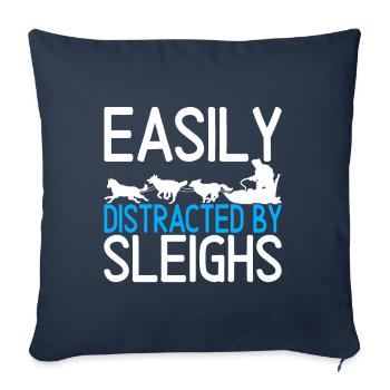 Traîneau Chiens de traîneau - Housse de coussin décorative 45 x 45 cm - bleu marine - Devant