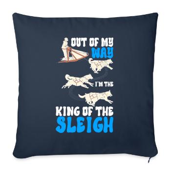 Traîneau Chiens de traîneau - Housse de coussin décorative 45 x 45 cm - bleu marine - Devant