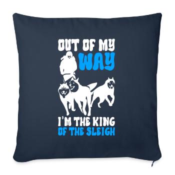 Traîneau Chiens de traîneau - Housse de coussin décorative 45 x 45 cm - bleu marine - Devant