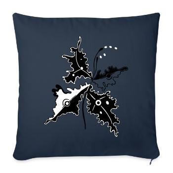 Ornement floral - Housse de coussin décorative 45 x 45 cm - bleu marine - Devant