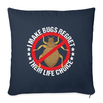Exterminateur de lutte antiparasitaire - Housse de coussin décorative 45 x 45 cm - bleu marine - Devant
