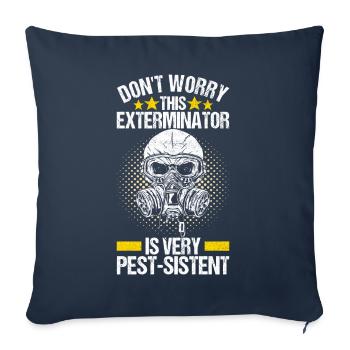 Exterminateur de lutte antiparasitaire - Housse de coussin décorative 45 x 45 cm - bleu marine - Devant
