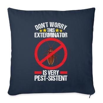 Exterminateur de lutte antiparasitaire - Housse de coussin décorative 45 x 45 cm - bleu marine - Devant