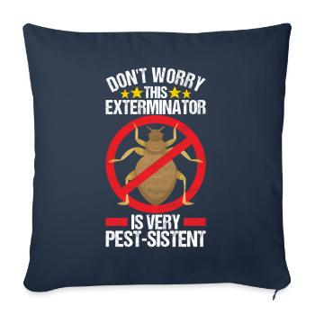 Exterminateur de lutte antiparasitaire - Housse de coussin décorative 45 x 45 cm - bleu marine - Devant