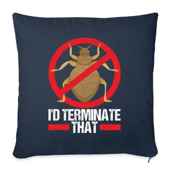 Exterminateur de lutte antiparasitaire - Housse de coussin décorative 45 x 45 cm - bleu marine - Devant