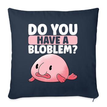 Cute Blob Fish Ugly Fish - Sofa pillowcase 17,3'' x 17,3'' (45 x 45 cm) - navy - Front