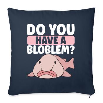 Cute Blob Fish Ugly Fish - Sofa pillowcase 17,3'' x 17,3'' (45 x 45 cm) - navy - Front