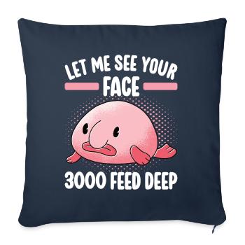 Cute Blob Fish Ugly Fish - Sofa pillowcase 17,3'' x 17,3'' (45 x 45 cm) - navy - Front