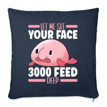 Cute Blob Fish Ugly Fish - Sofa pillowcase 17,3'' x 17,3'' (45 x 45 cm) - navy - Front
