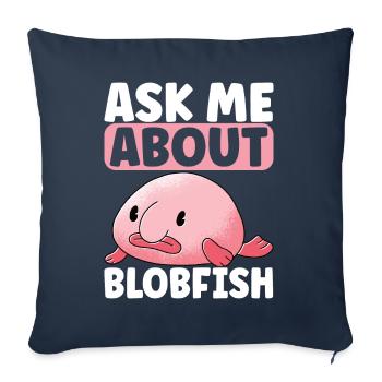 Cute Blob Fish Ugly Fish - Sofa pillowcase 17,3'' x 17,3'' (45 x 45 cm) - navy - Front