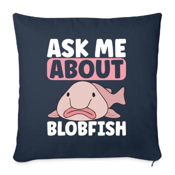 Cute Blob Fish Ugly Fish - Sofa pillowcase 17,3'' x 17,3'' (45 x 45 cm) - navy - Front