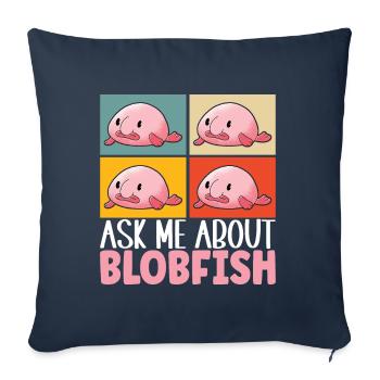 Cute Blob Fish Ugly Fish - Sofa pillowcase 17,3'' x 17,3'' (45 x 45 cm) - navy - Front