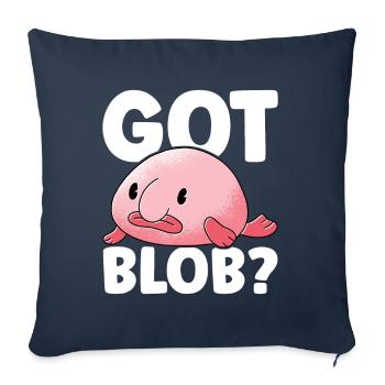 Poisson blob mignon poisson laid - Housse de coussin décorative 45 x 45 cm - bleu marine - Devant