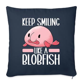 Cute Blob Fish Ugly Fish - Sofa pillowcase 17,3'' x 17,3'' (45 x 45 cm) - navy - Front
