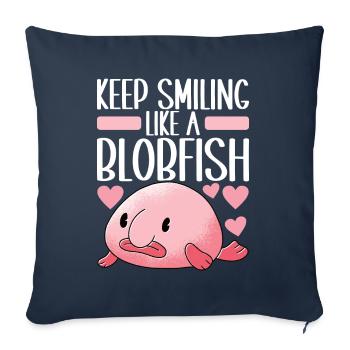 Cute Blob Fish Ugly Fish - Sofa pillowcase 17,3'' x 17,3'' (45 x 45 cm) - navy - Front