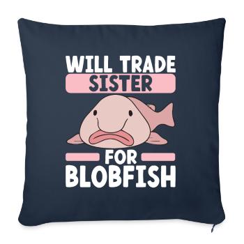 Cute Blob Fish Ugly Fish - Sofa pillowcase 17,3'' x 17,3'' (45 x 45 cm) - navy - Front
