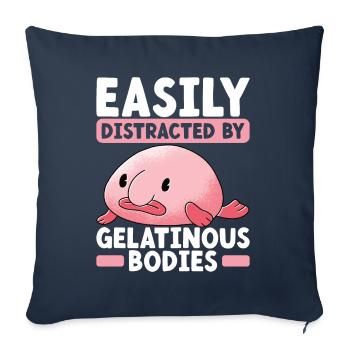 Cute Blob Fish Ugly Fish - Sofa pillowcase 17,3'' x 17,3'' (45 x 45 cm) - navy - Front