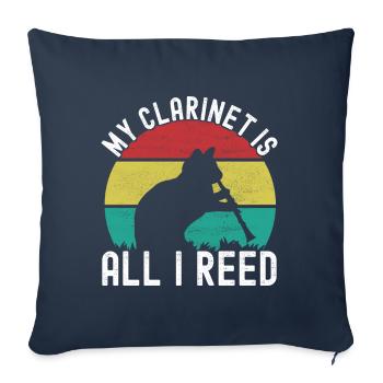 Clarinet Wind Instrument Clarinet player - Sofa pillowcase 17,3'' x 17,3'' (45 x 45 cm) - navy - Front