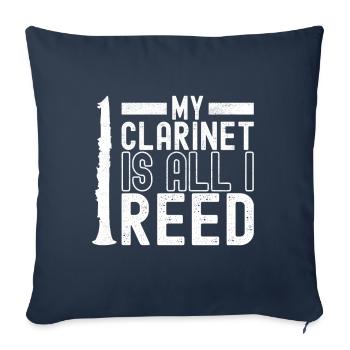 Clarinet Wind Instrument Clarinet player - Sofa pillowcase 17,3'' x 17,3'' (45 x 45 cm) - navy - Front