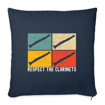 Clarinet Wind Instrument Clarinet player - Sofa pillowcase 17,3'' x 17,3'' (45 x 45 cm) - navy - Front
