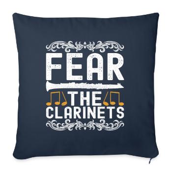 Clarinet Wind Instrument Clarinet player - Sofa pillowcase 17,3'' x 17,3'' (45 x 45 cm) - navy - Front