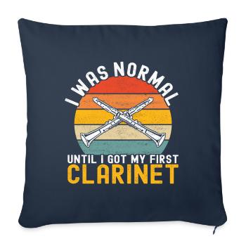Clarinet Wind Instrument Clarinet player - Sofa pillowcase 17,3'' x 17,3'' (45 x 45 cm) - navy - Front