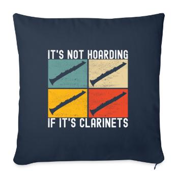 Clarinet Wind Instrument Clarinet player - Sofa pillowcase 17,3'' x 17,3'' (45 x 45 cm) - navy - Front