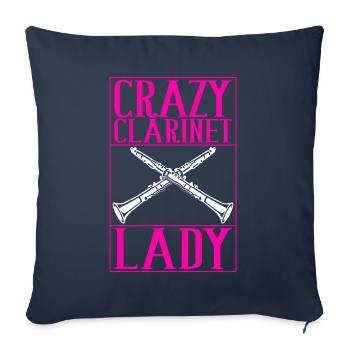 Clarinet Wind Instrument Clarinet player - Sofa pillowcase 17,3'' x 17,3'' (45 x 45 cm) - navy - Front
