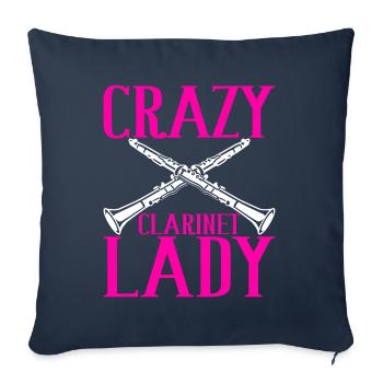 Clarinet Wind Instrument Clarinet player - Sofa pillowcase 17,3'' x 17,3'' (45 x 45 cm) - navy - Front