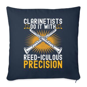 Clarinet Wind Instrument Clarinet player - Sofa pillowcase 17,3'' x 17,3'' (45 x 45 cm) - navy - Front