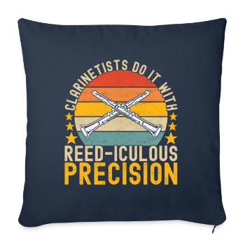Clarinet Wind Instrument Clarinet player - Sofa pillowcase 17,3'' x 17,3'' (45 x 45 cm) - navy - Front