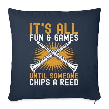 Clarinet Wind Instrument Clarinet player - Sofa pillowcase 17,3'' x 17,3'' (45 x 45 cm) - navy - Front