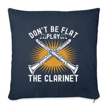 Clarinet Wind Instrument Clarinet player - Sofa pillowcase 17,3'' x 17,3'' (45 x 45 cm) - navy - Front
